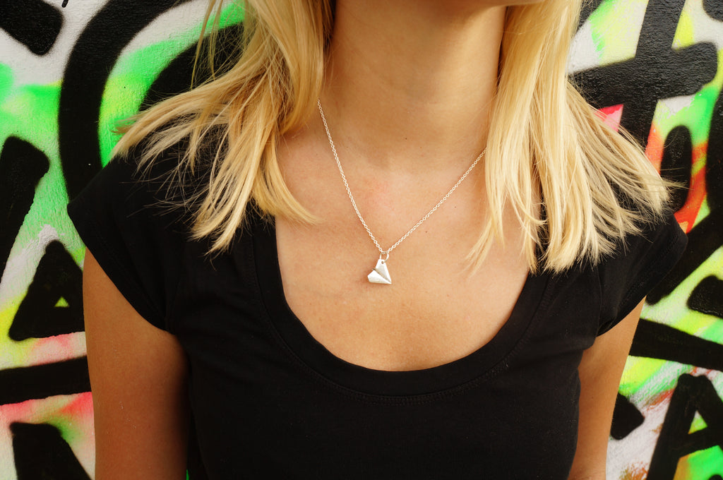 The Paper Airplane Silver Necklace